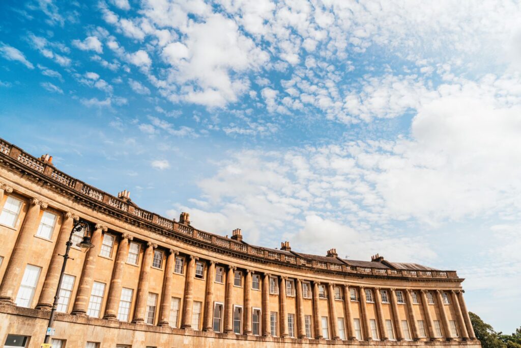 No 1 Royal Crescent in Bath where some scenes of Bridgerton were filmed